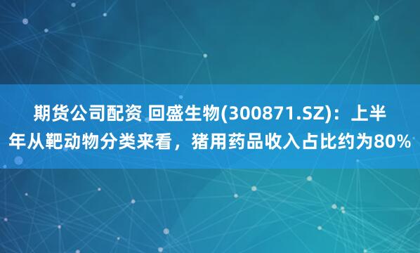 期货公司配资 回盛生物(300871.SZ)：上半年从靶动物分类来看，猪用药品收入占比约为80%